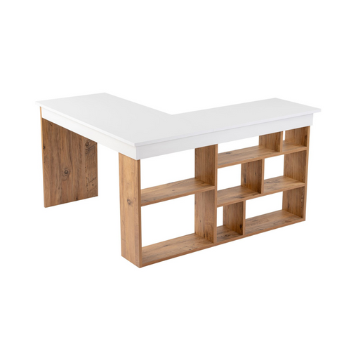 Bureau D'angle Avec 8 Niches De Rangements  L130 Cm