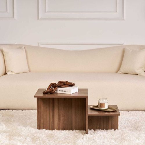 Table Basse En Aggloméré 80 X 40 X 40 Cm Harmony Noyer