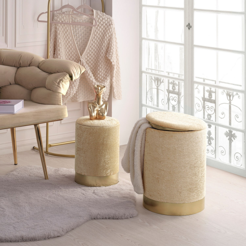 Lot De 2 Poufs Avec Rangement D35 Cm