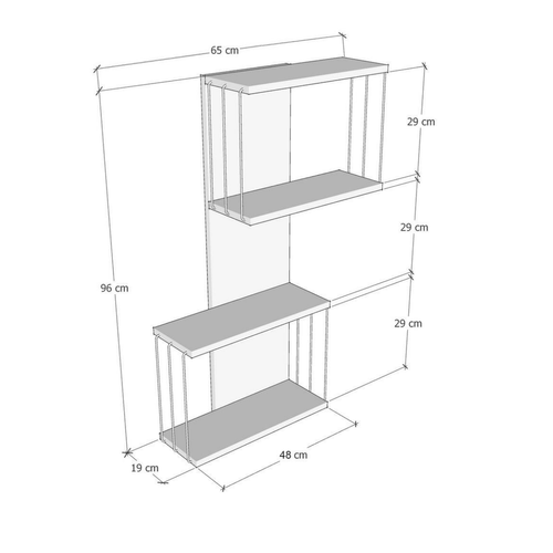 Etagère Murale Avec 2 Niches H96 Cm