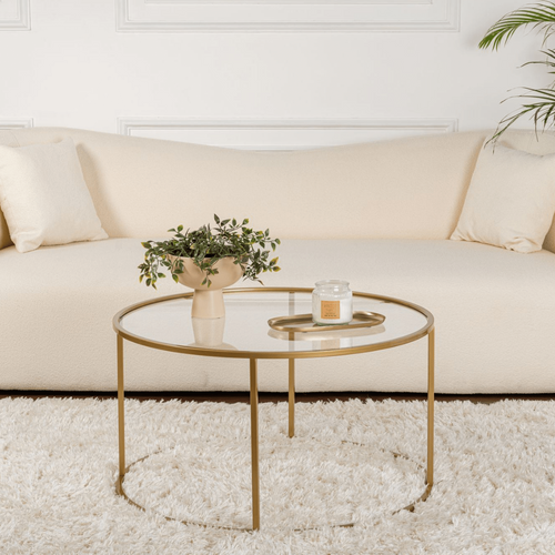 Table Basse Ronde Plateau En Verre D80 Cm