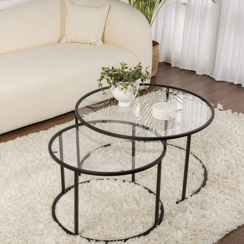 Lot De 2 Tables Basses Gigognes D80 Cm