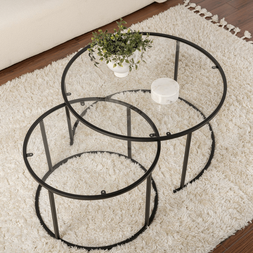 Lot De 2 Tables Basses Gigognes D80 Cm