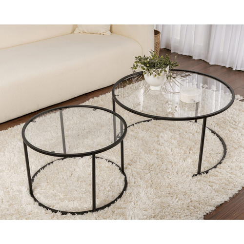 Lot De 2 Tables Basses Gigognes D80 Cm
