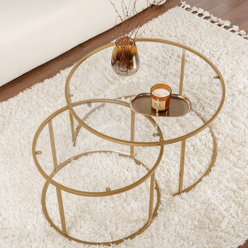 Lot De 2 Tables Basses Gigognes D80 Cm