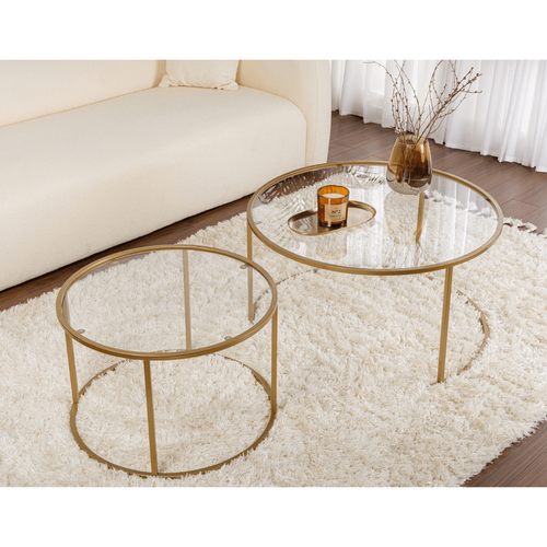 Lot De 2 Tables Basses Gigognes D80 Cm