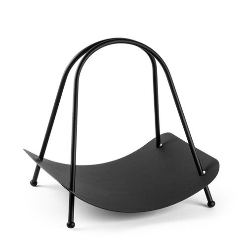 Range Bûches Design En Métal Noir H50 Cm