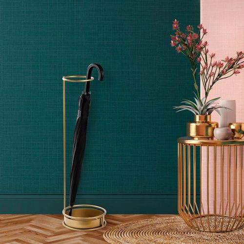 Porte Parapluie Avec Base Circulaire En Métal Doré H75cm