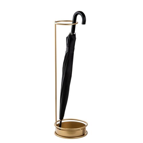 Porte Parapluie Avec Base Circulaire En Métal Doré H75cm
