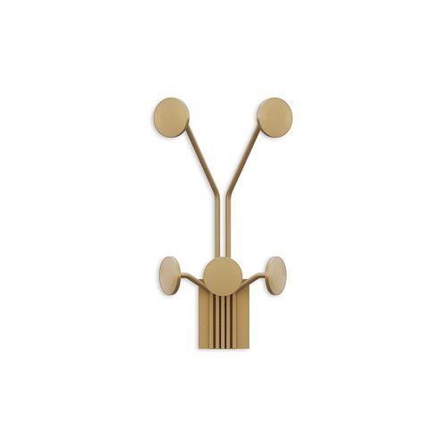 Porte Manteaux Mural 5 Patères En Métal Doré H40 Cm