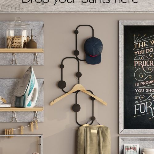 Porte Manteaux Mural 6 Patères H70 Cm