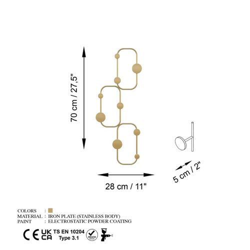 Porte Manteaux Mural 6 Patères H70 Cm
