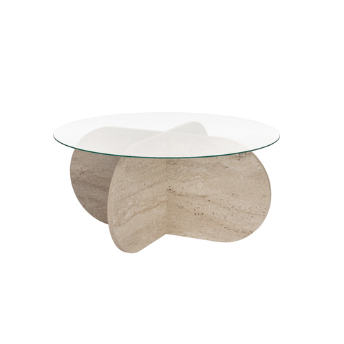 Table Basse Pieds Croisés Et Plateau En Verre D75 Cm