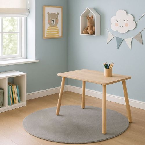 Table Pour Enfant Avec Pieds En Bois Massif L60 Cm