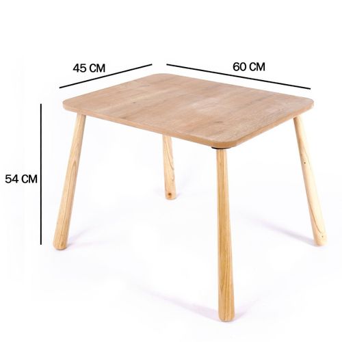 Table Pour Enfant Avec Pieds En Bois Massif L60 Cm
