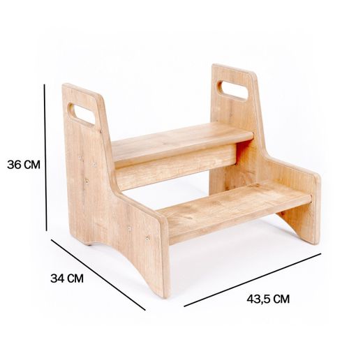 Marche Pied Pour Enfant Decor Chêne H36 Cm