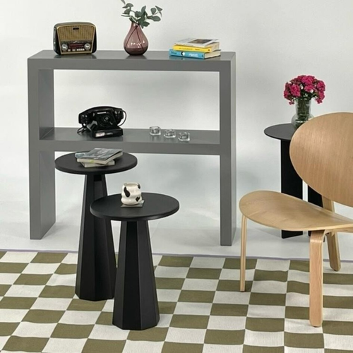 Lot De 2 Tables Basses Rondes H47-h57 Cm