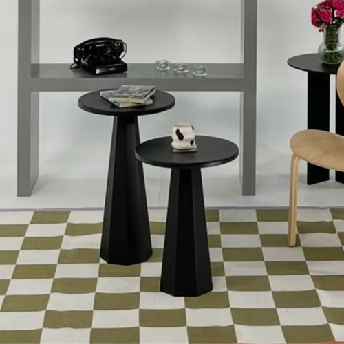 Lot De 2 Tables Basses Rondes H47-h57 Cm