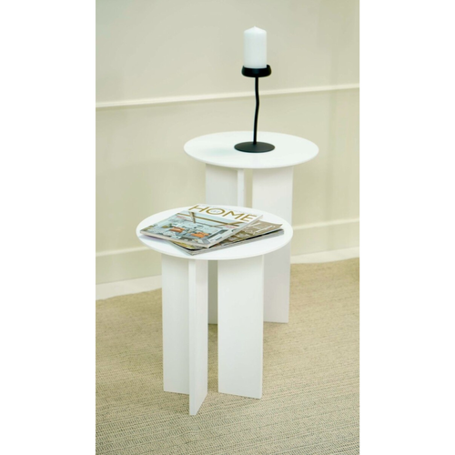 Lot De 2 Tables Basses Rondes H45-55 Cm