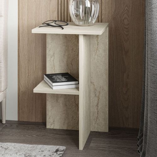 Table De Chevet Carrée Avec Étagère H60 Cm