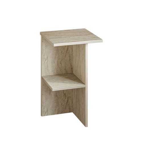 Table De Chevet Carrée Avec Étagère H60 Cm