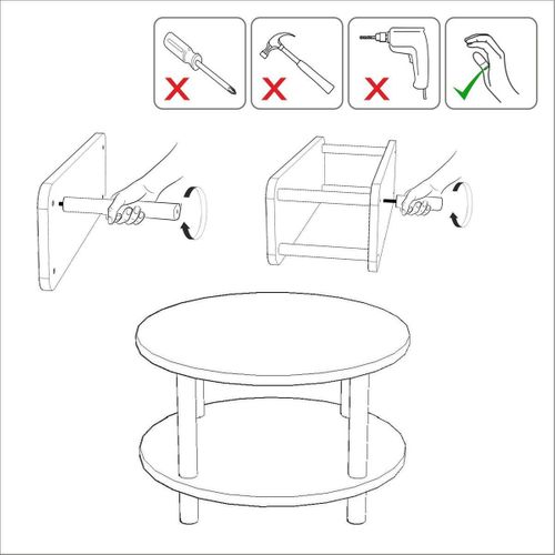 Table Basse Ronde 2 Niveaux D70 Cm