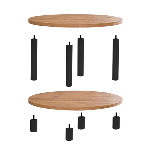 Table Basse Ronde 2 Niveaux D70 Cm