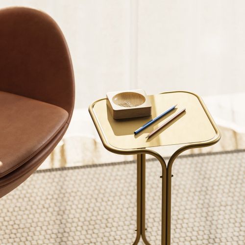 Bout De Canapé Avec Plateau En Métal H52 Cm