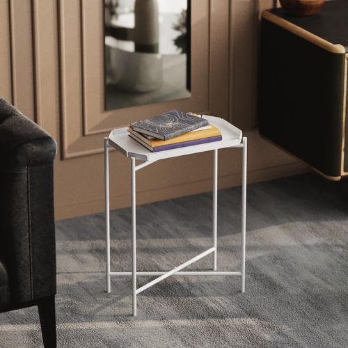 Bout De Canapé Avec Plateau à Rebord Rectangulaire H56 Cm