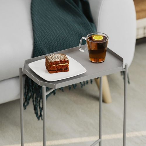 Bout De Canapé Avec Plateau à Rebord Rectangulaire H56 Cm