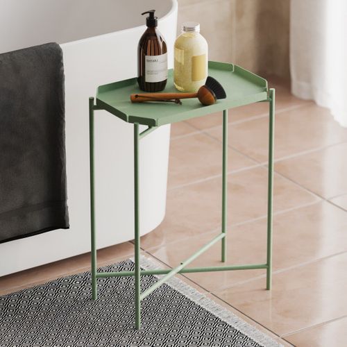 Bout De Canapé Avec Plateau à Rebord Rectangulaire H56 Cm