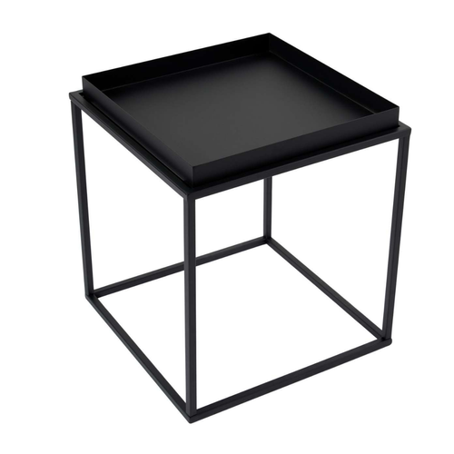 Bout De Canapé Carré Avec Plateau à Rebords H52 Cm