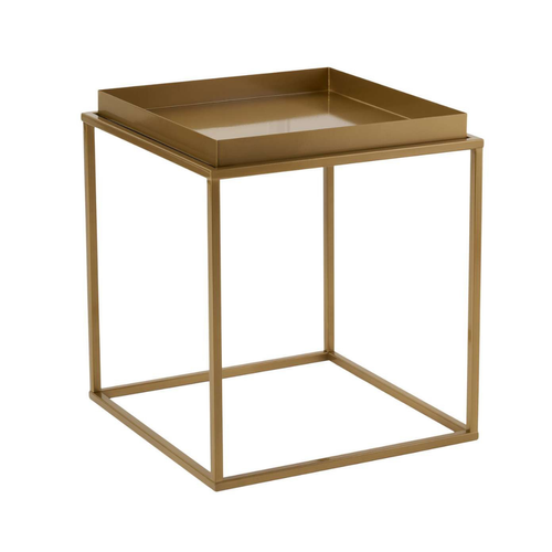 Bout De Canapé Carré Avec Plateau à Rebords H52 Cm