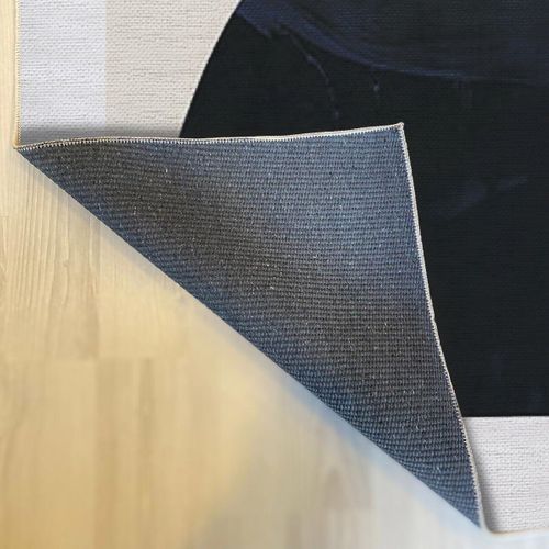 Tapis Rectangulaire Écru à Motifs Géométriques