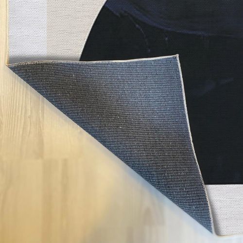 Tapis Rectangulaire Écru à Motifs Géométriques