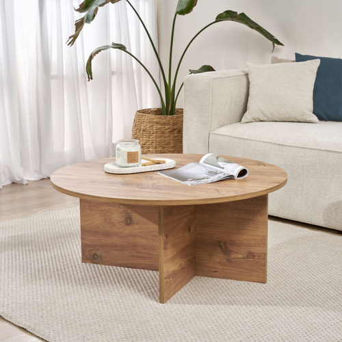 Table Basse Avec Plateau Arrondi L90 Cm