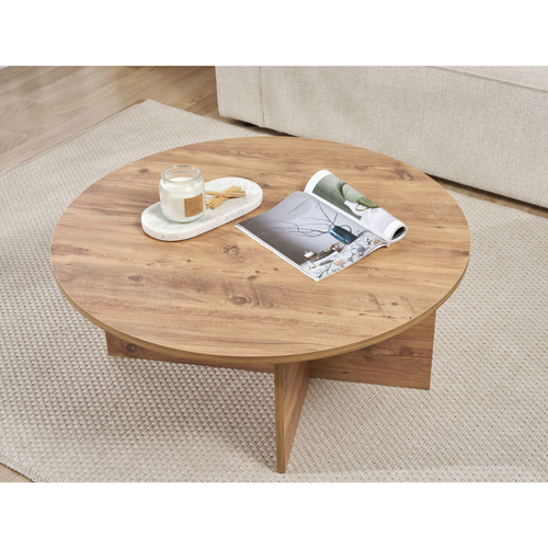 Table Basse Avec Plateau Arrondi L90 Cm
