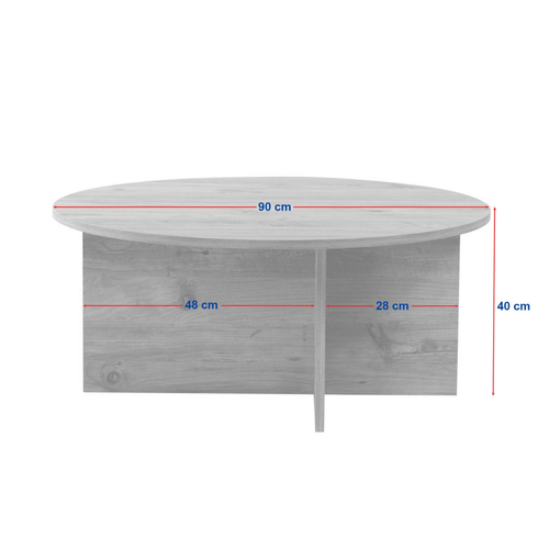 Table Basse Avec Plateau Arrondi L90 Cm