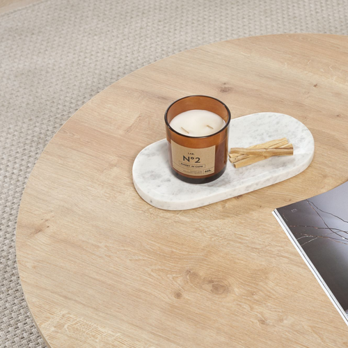 Table Basse Avec Plateau Arrondi L90 Cm