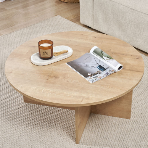 Table Basse Avec Plateau Arrondi L90 Cm