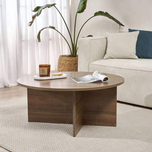 Table Basse Avec Plateau Arrondi L90 Cm