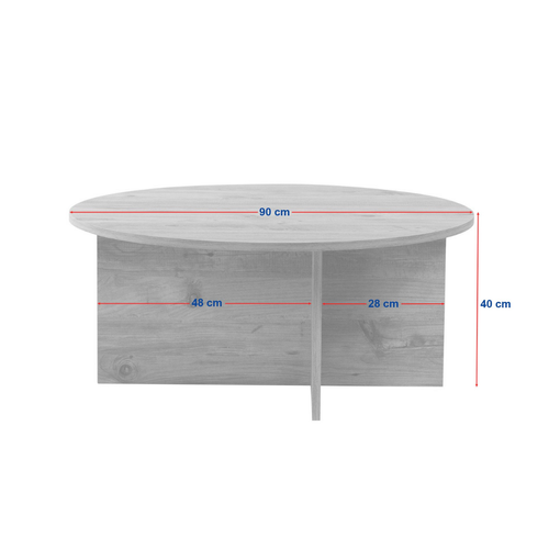 Table Basse Avec Plateau Arrondi L90 Cm