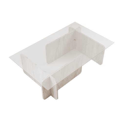 Table Basse Avec Plateau En Verre L105 Cm