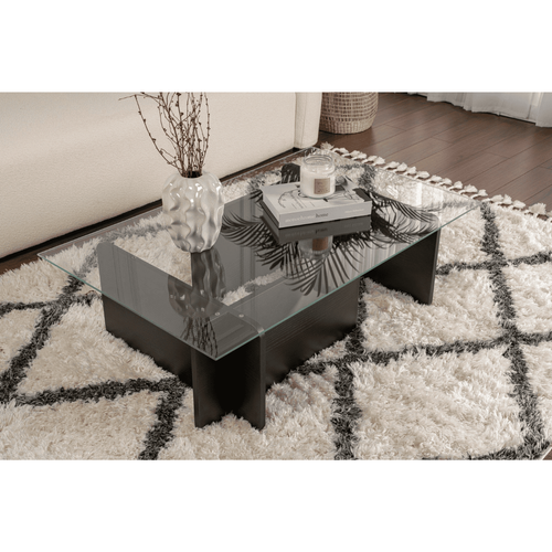 Table Basse Avec Plateau En Verre L105 Cm