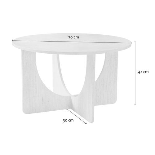 Table Basse Ronde D70 Cm Décor Travertin