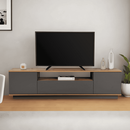 Meuble TV 3 Portes Rabattables Et 1 Niche L180 Cm