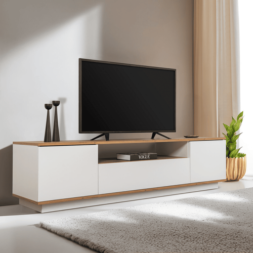 Meuble TV 3 Portes Rabattables Et 1 Niche L180 Cm