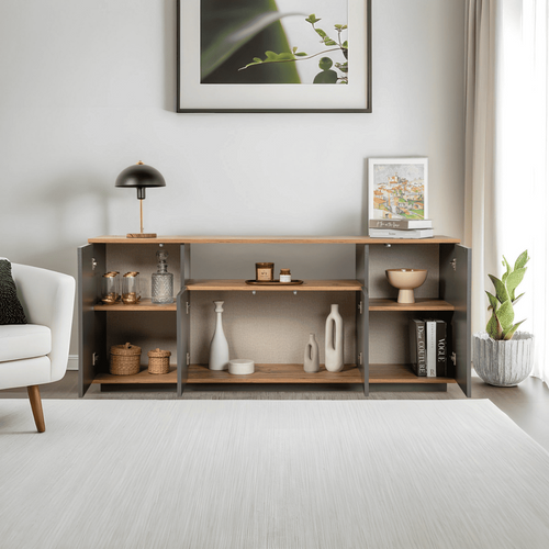 Buffet 4 Portes Et 1 Niche Centrale L180 Cm