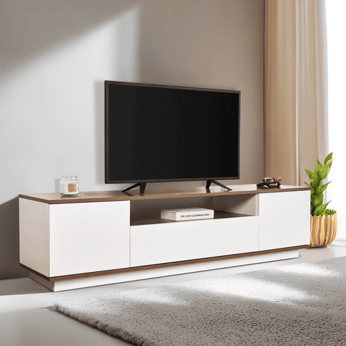 Meuble TV 3 Portes Rabattables Et 1 Niche L180 Cm