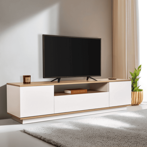 Meuble TV 3 Portes Rabattables Et 1 Niche L180 Cm